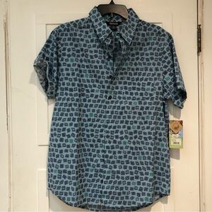NWT Sherpa adventure gear Mens short sleeve Neelo blue patterned M